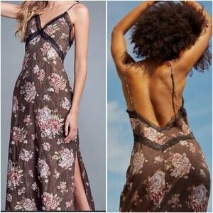 H&M x Brock Collection Woodsy Floral Slip Lyocell Dress